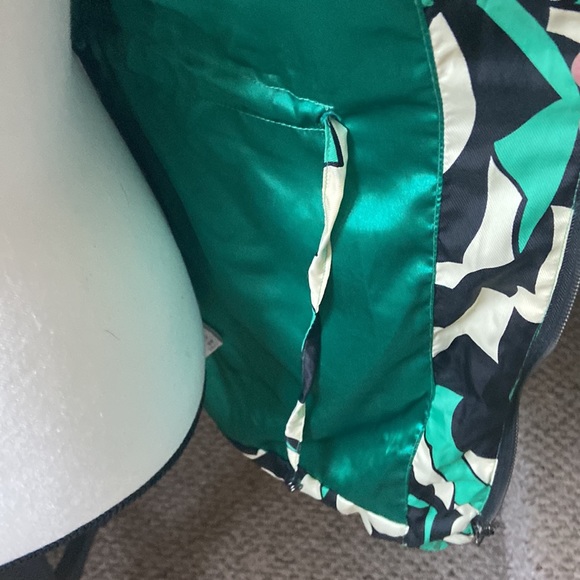 Monte Milano Spring Jacket Womens Small Floral 3/4 Sleeves Black Green White NWT - Picture 7 of 12